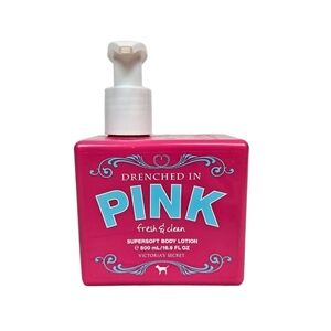 NWT‎ Drenched in PINK by VS Fresh & Clean Super Soft Body Lotion Square Bottle